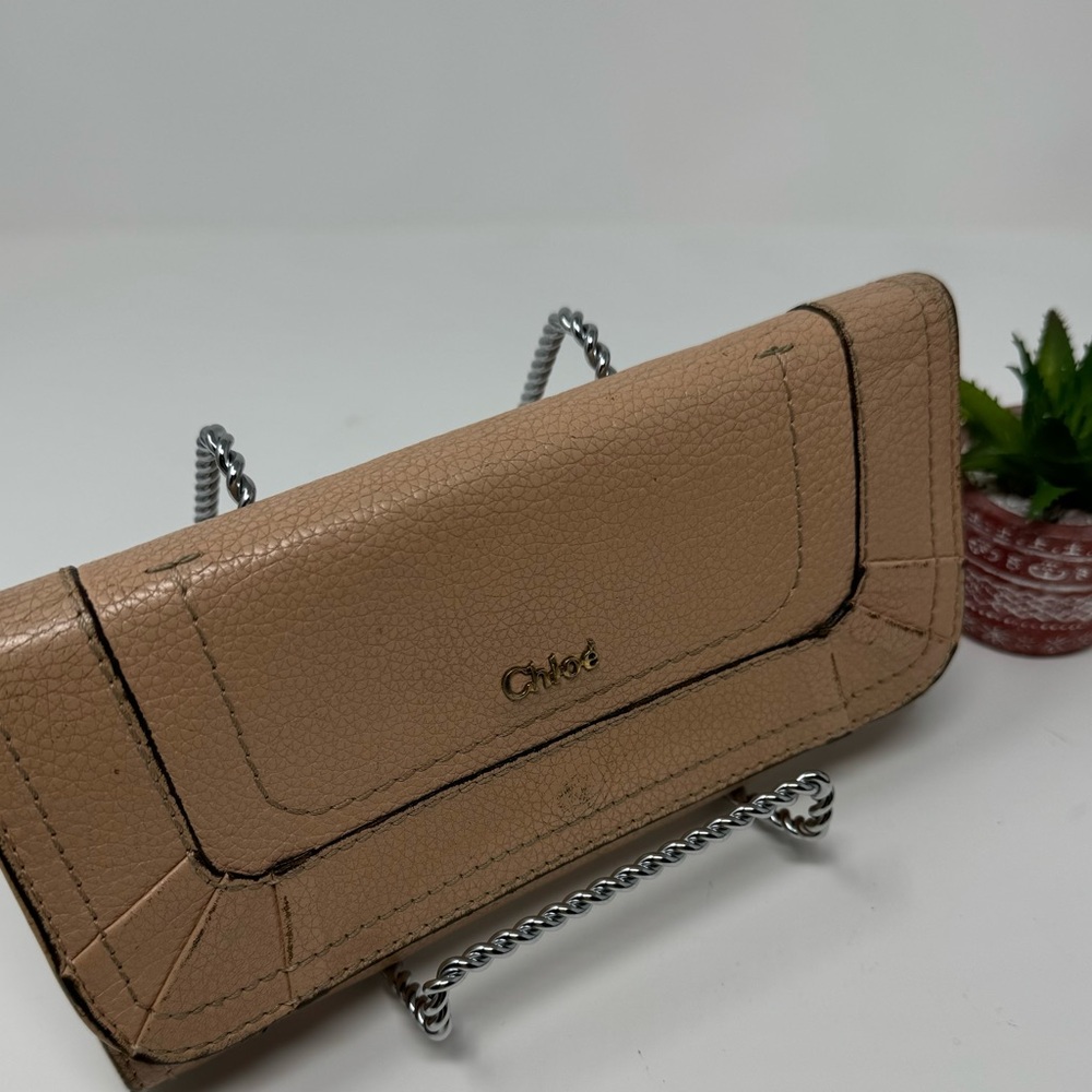 Chloe Pink Leather Flap Wallet